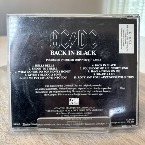 Back in Black by AC/DC (CD, 1980) - Picture 2 of 5